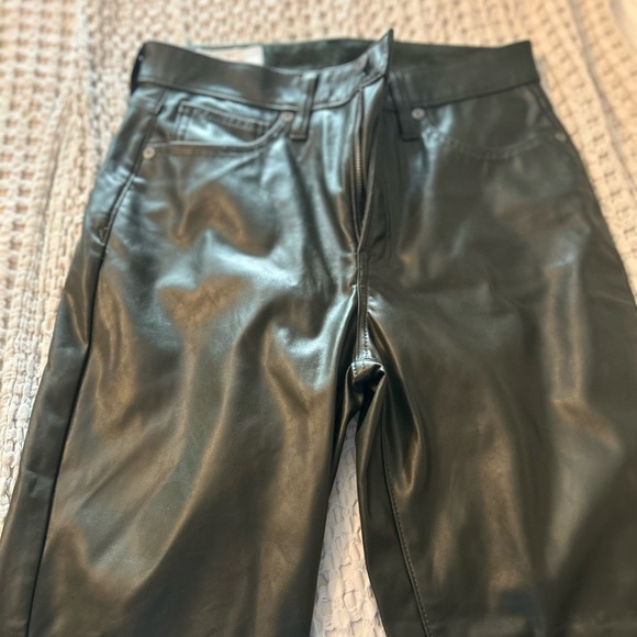 Gap faux leather olive pants - Picture 1 of 3